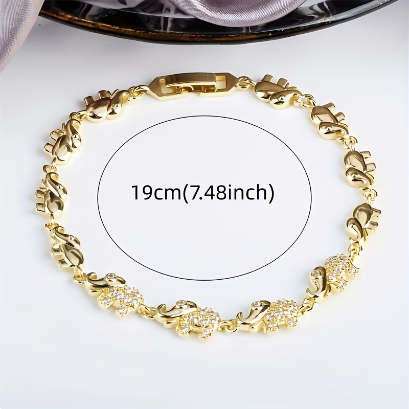 Women's Luxurious Elephant Bracelet with Cubic Zirconia, Daily Wear